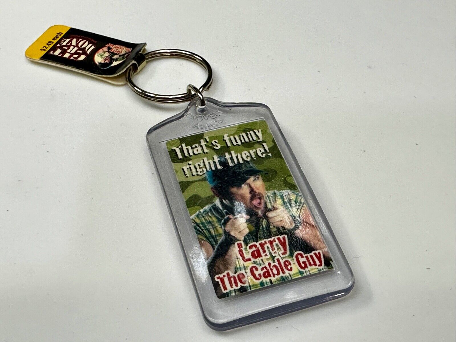 That's Funny Right There Larry The Cable Guy NOS Green Color Keychain Key Ring