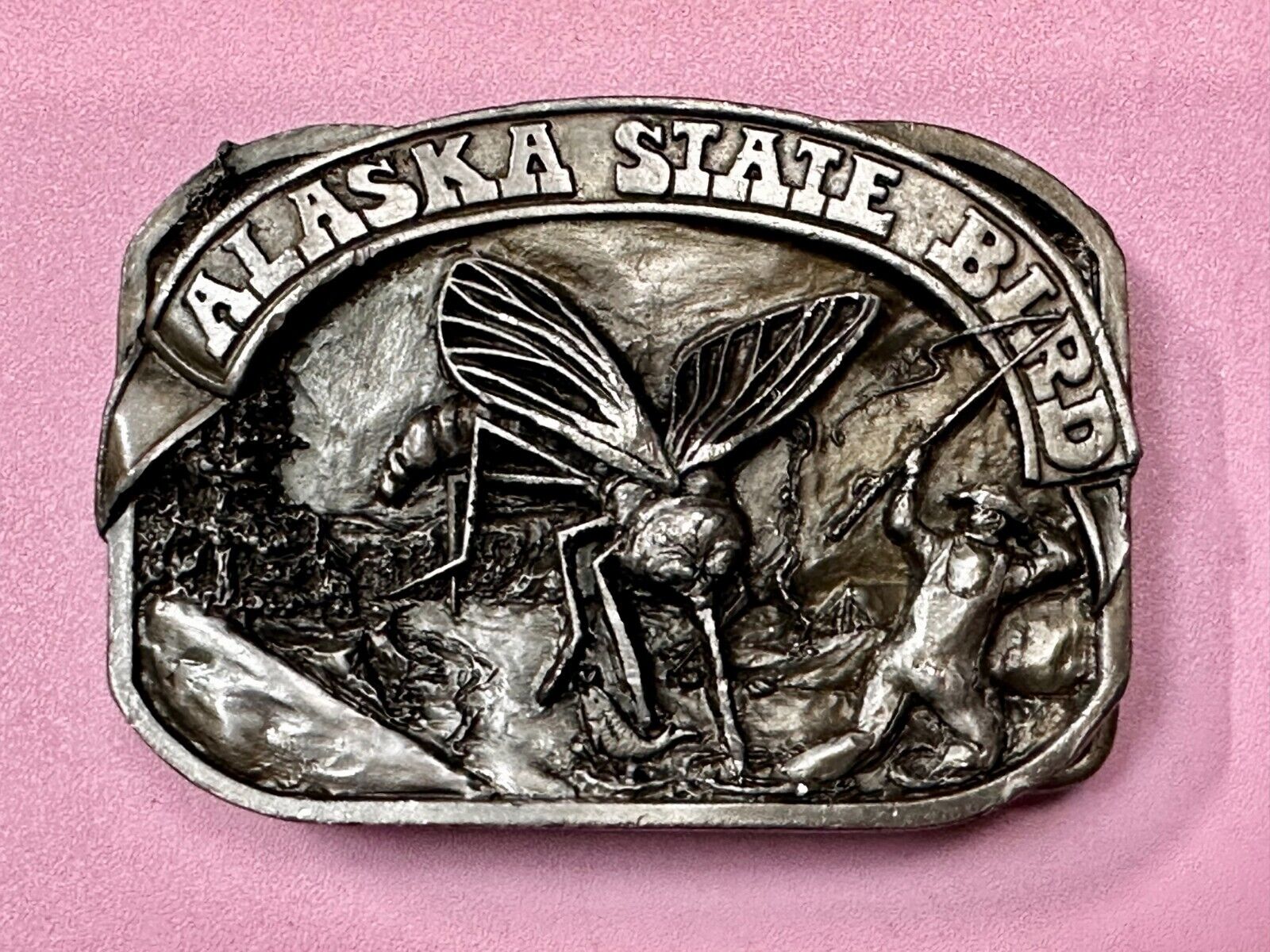 Alaskan Mosquito Alaska State Bird Novelty Fly Fishing Themed Belt Buckle