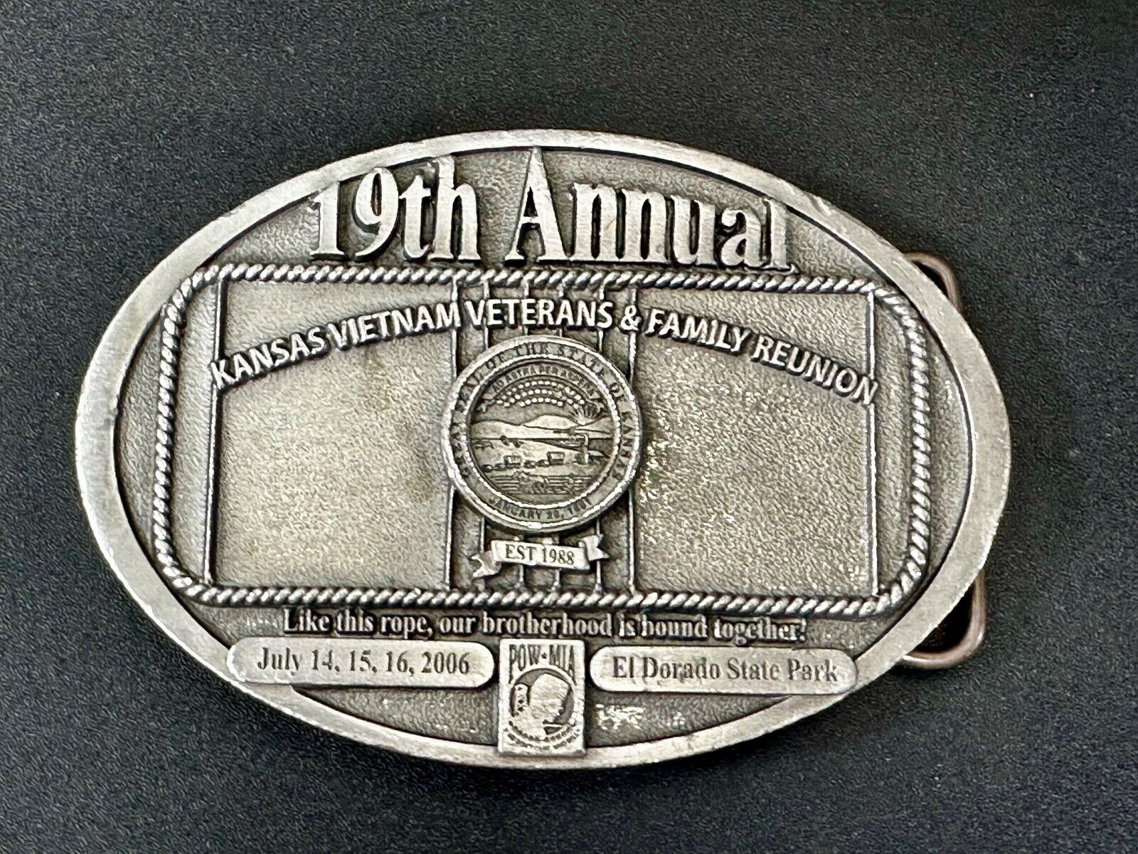 The Kansas Vietnam Veterans Family Reunion 19th Annual Commemorative Belt Buckle