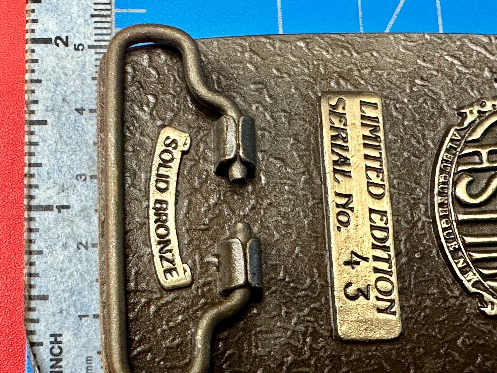 Vintage Historical Bevington House Madison County Iowa commemorative belt buckle