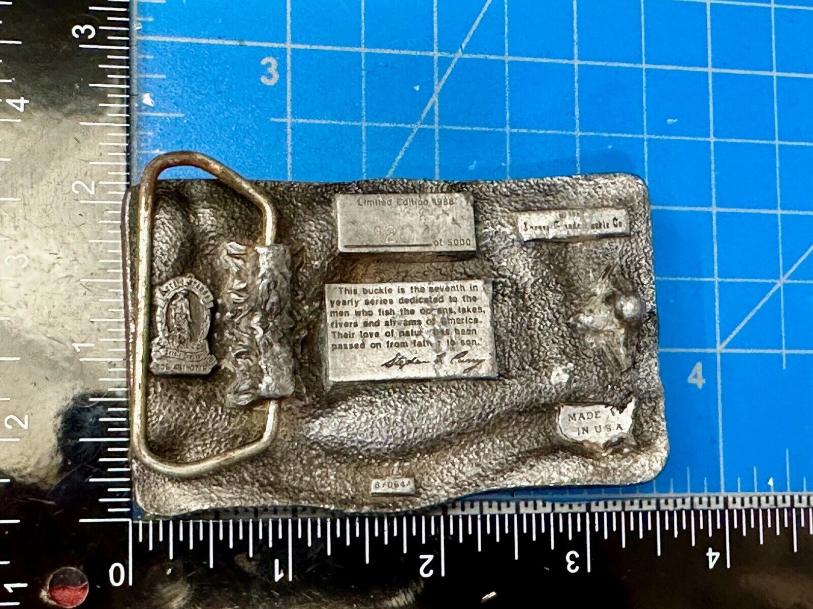 1988 American Fisherman Commemorative Arroyo Grande Fish Sport belt buckle