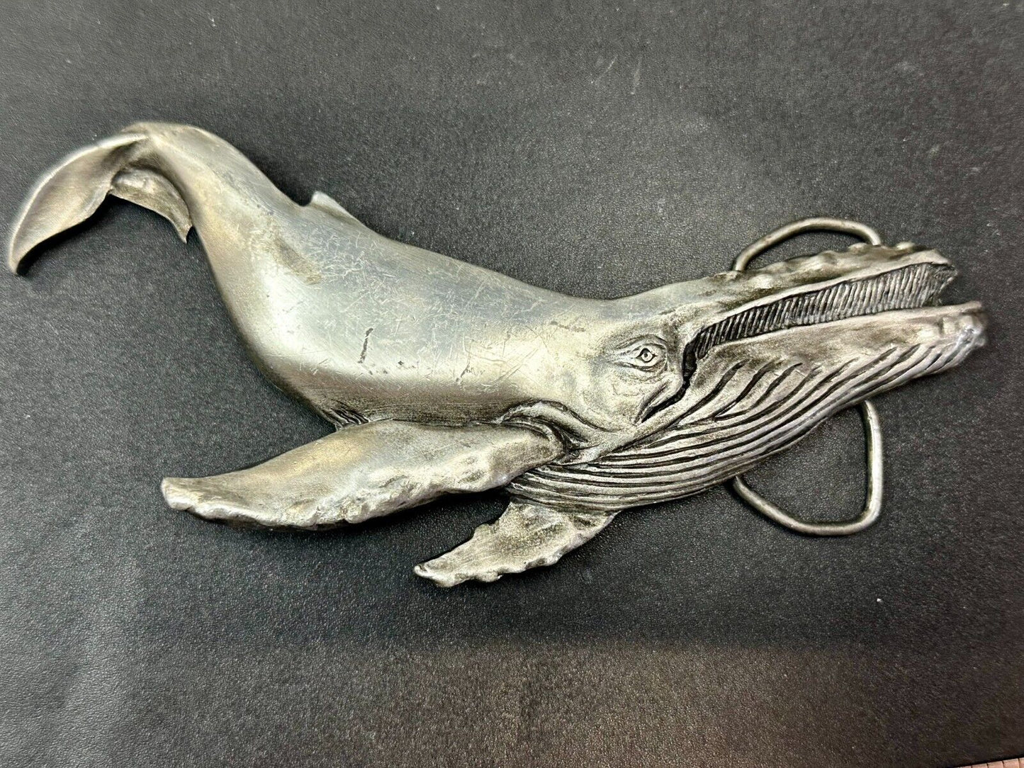 Vinegaroon Foundries Blue Whale Large Figural Pewter Late 70'S Belt Buckle
