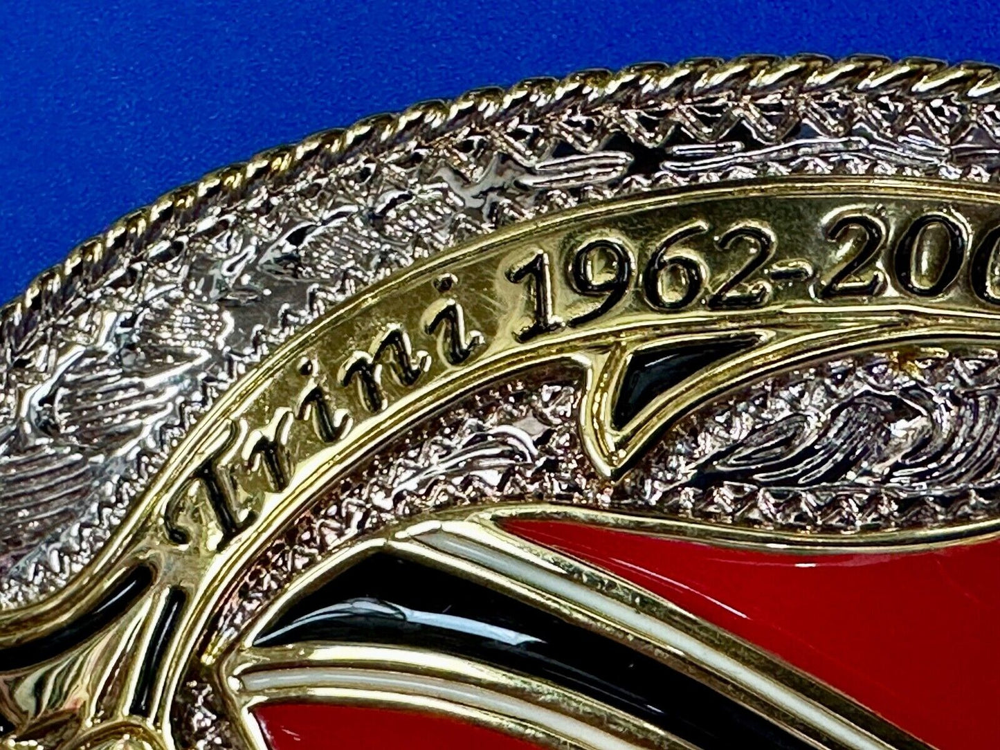 Trinidad & Tobago Flag Caribbean Country Gold Silver Red Patriotic Belt Buckle