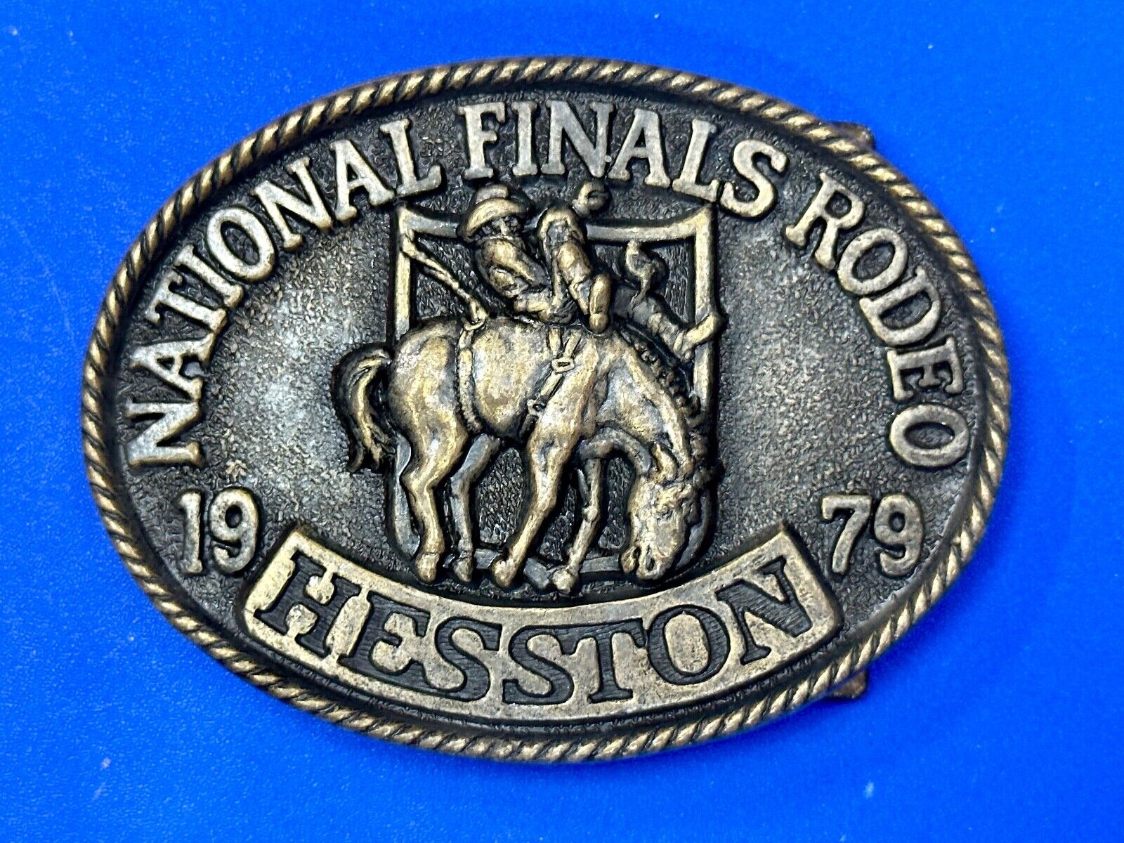 1979 Hesston National Finals Rodeo NFR Collectors Rodeo Cowboy Belt Buckle