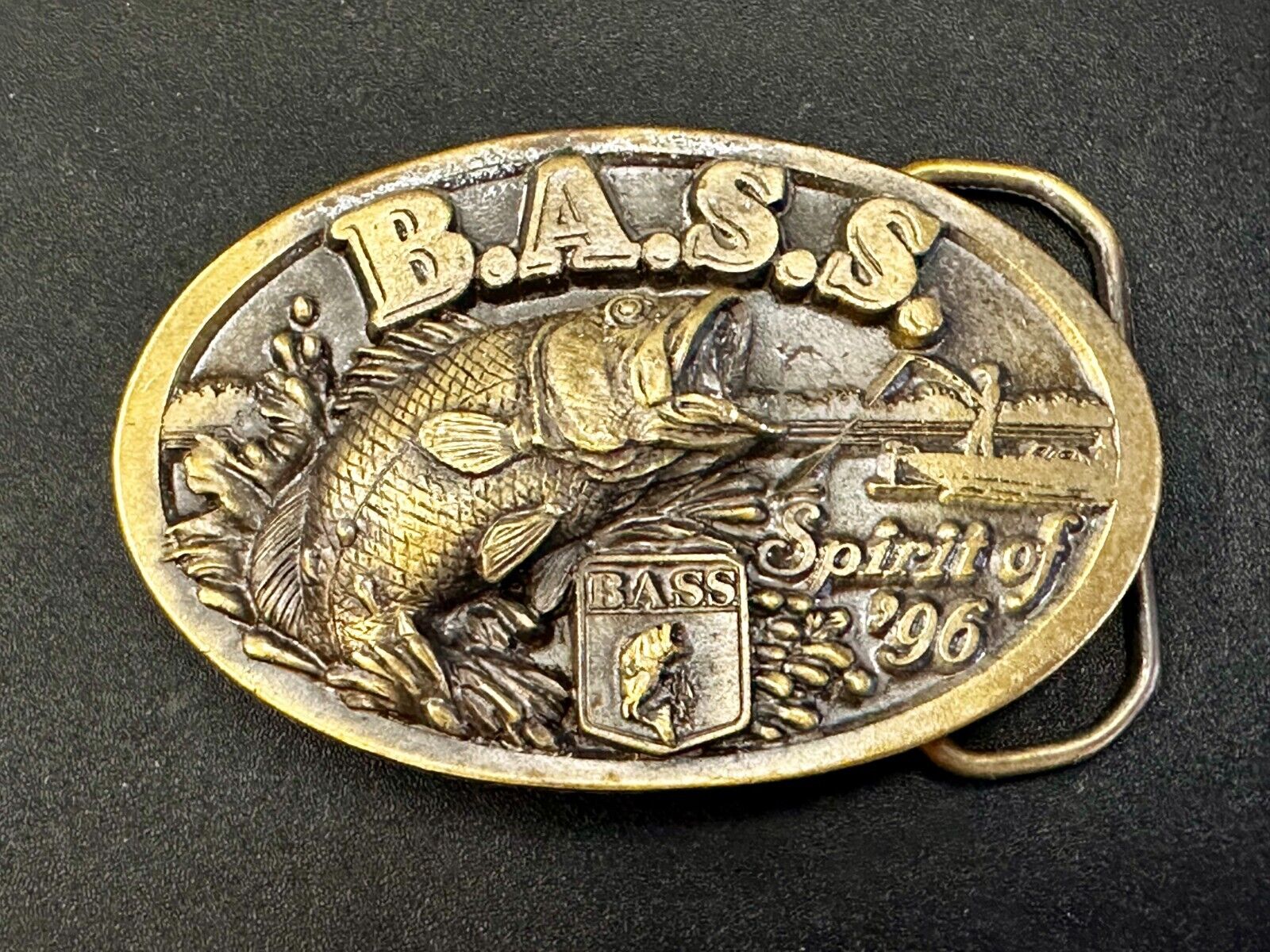 Bass Anglers Sportsman Society Spirit of 76 Bicentennial Fishing Belt Buckle