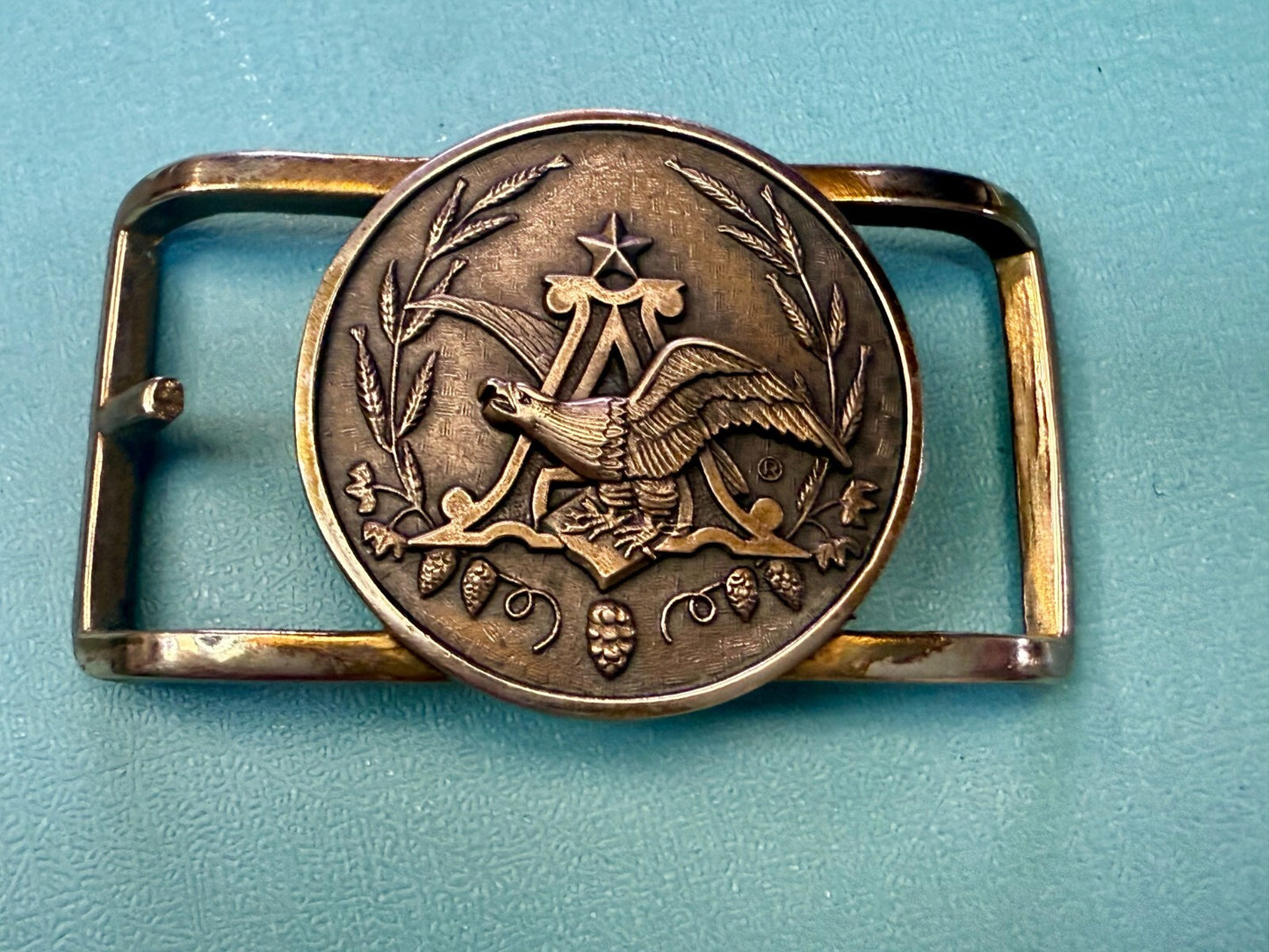 Anheuser Busch Beer Brewing Co Eagle Small Jostens Vintage Belt Buckle