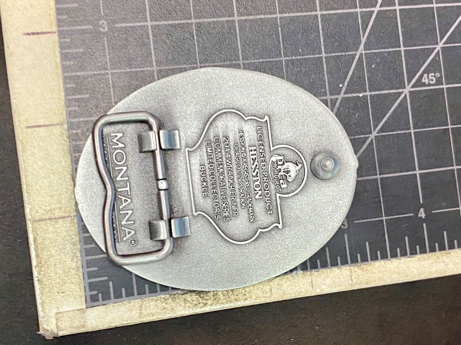 2014 Nos Youth Size Nfr National Finals Rodeo Montana Silversmiths Belt Buckle