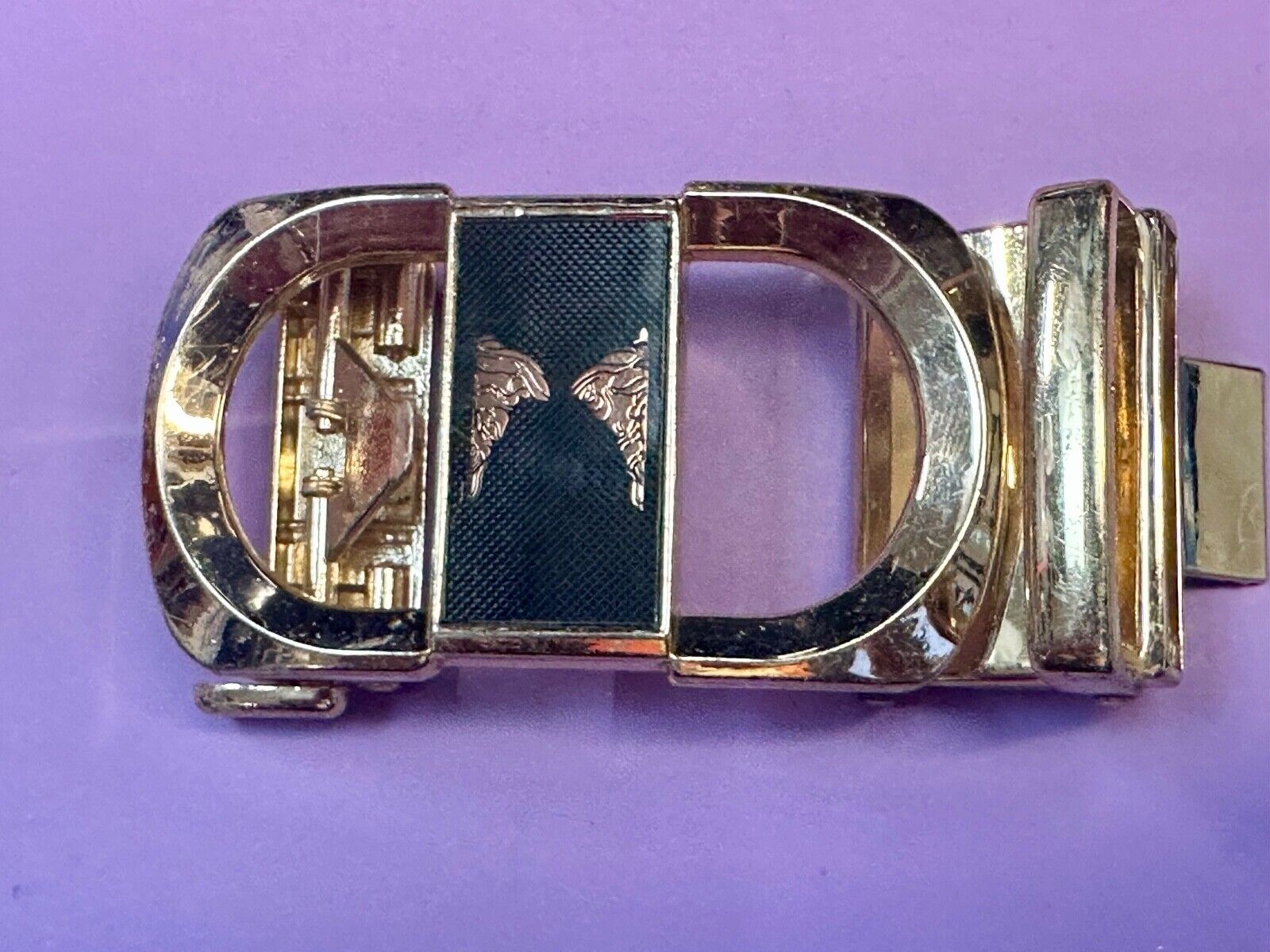 Black and Gold Tone Replacement Formal Dress Style Belt Buckle