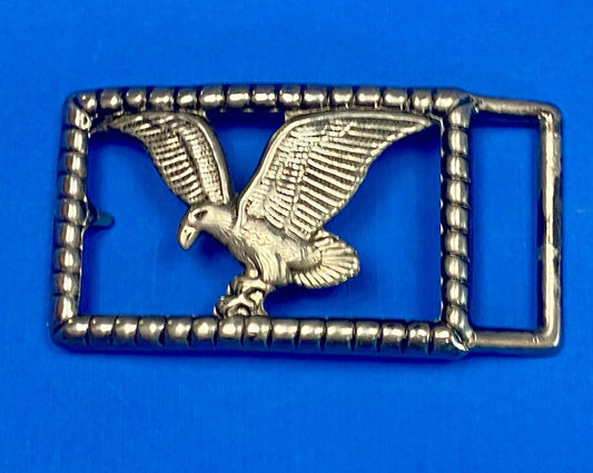 Vintage Cut Out Flying  Hunting Silver Color Eagle Rectangular Belt Buckle