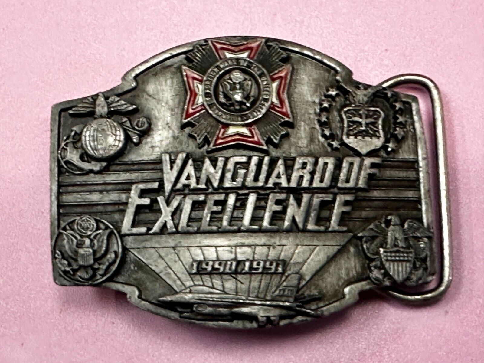 Vanguard of Excellence Veterans of Foreign Wars VFW 1990's Belt Buckle