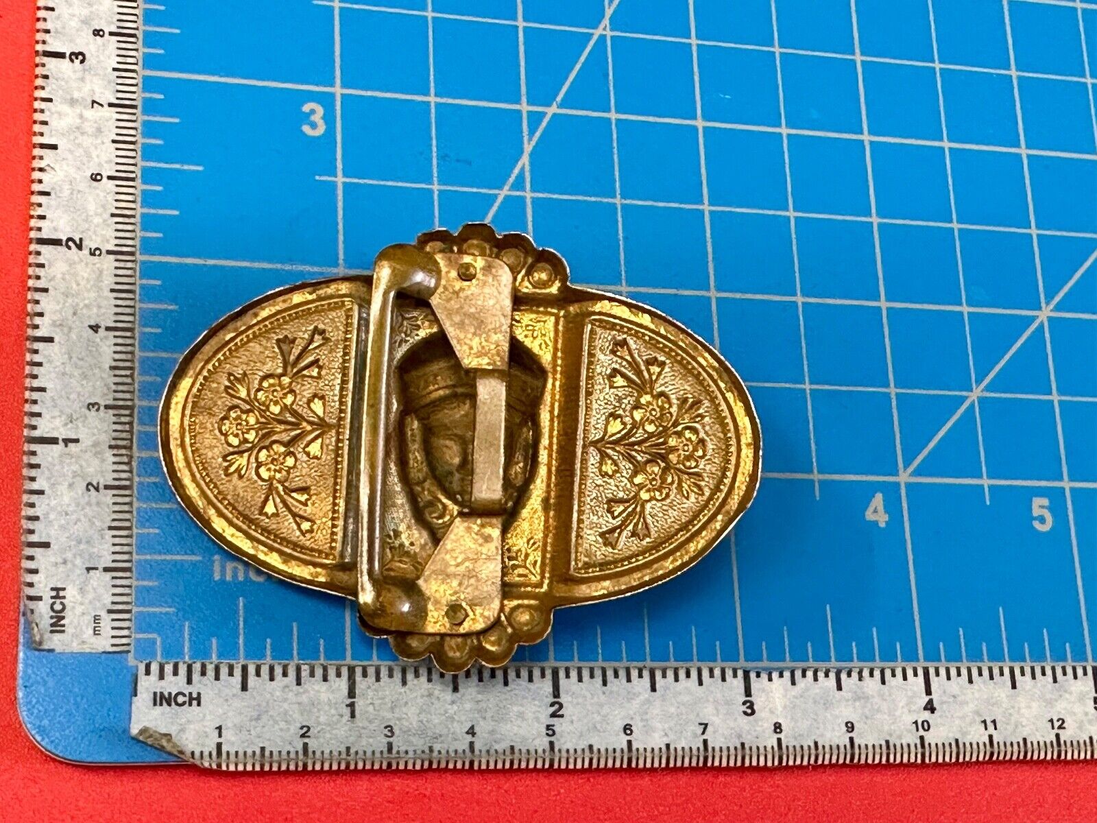 Antique Head Bust Belt Ornament - buckle slide clip - unknown to me! Victorian?