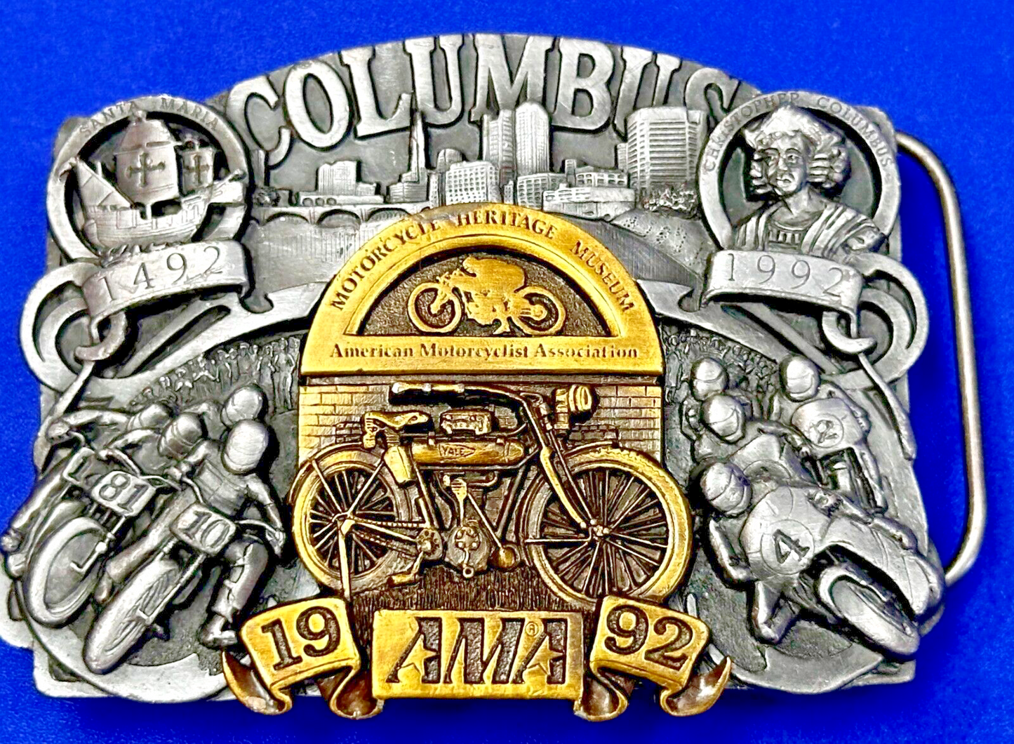 AMA American Motorcyclist Asso. Columbus Ohio 1992 Commemorative Belt Buckle