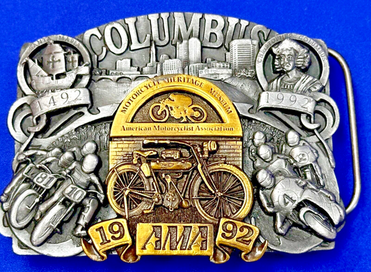 AMA American Motorcyclist Asso. Columbus Ohio 1992 Commemorative Belt Buckle