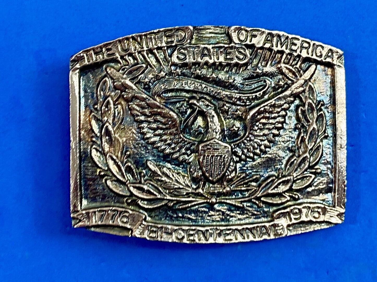 1776 Bi-Centennial celebration of USA belt buckle by Dina & Hicks Los Altos 