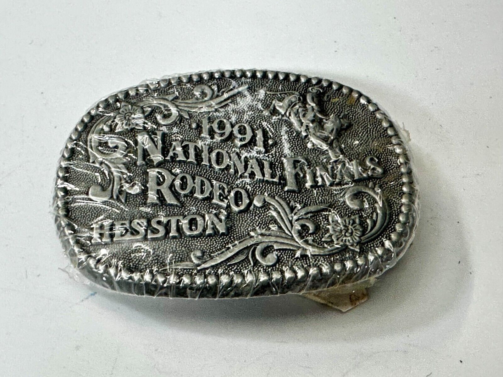 1991 Hesston National Finals Rodeo NFR Cowboys Youth Size NOS Belt Buckle