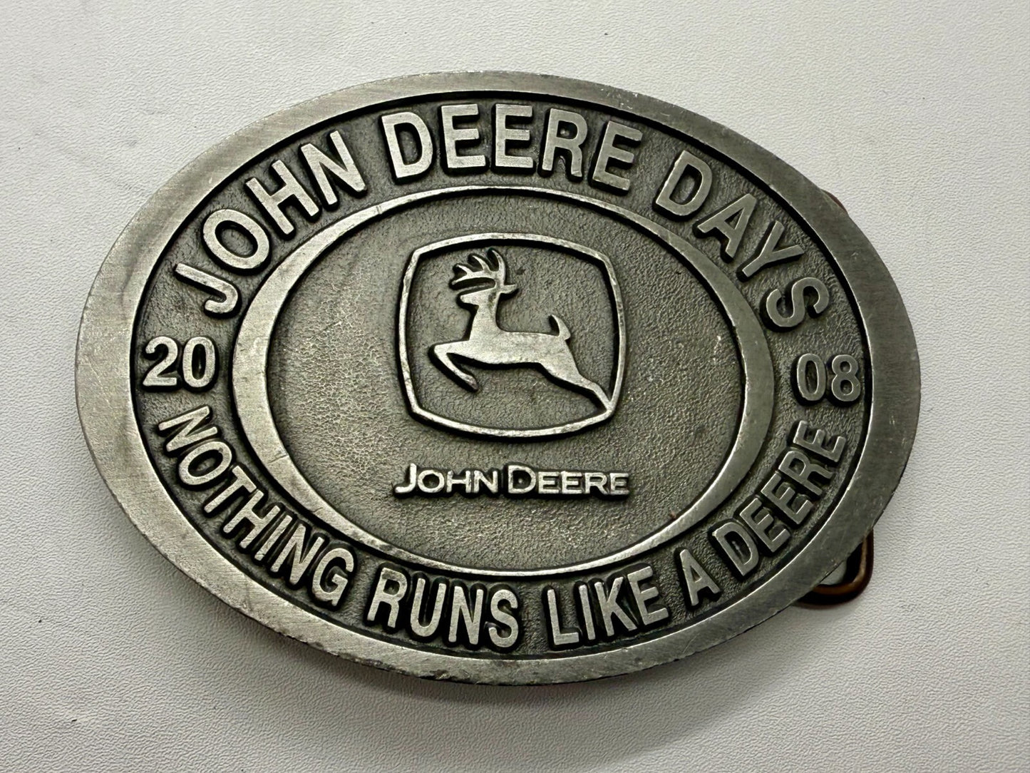 Vintage John Deere Days 2008 Nothing Runs like A Deere Farming Belt Buckle