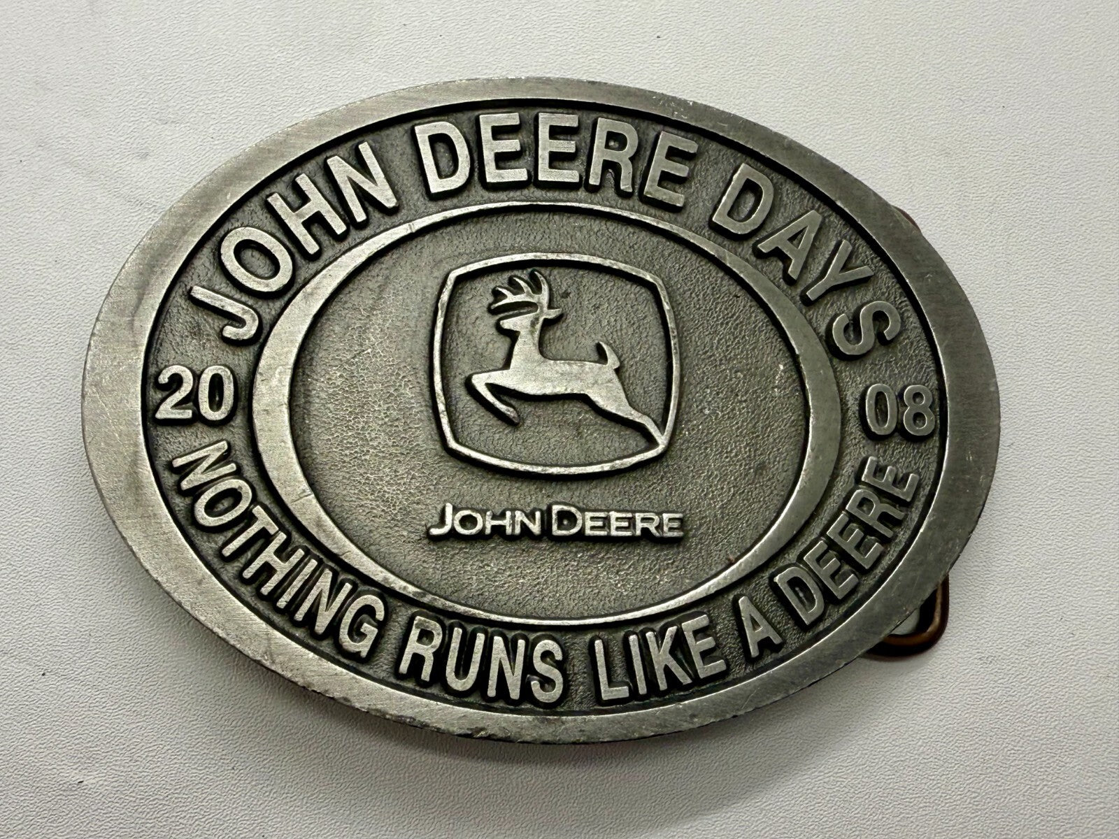 Vintage John Deere Days 2008 Nothing Runs like A Deere Farming Belt Buckle