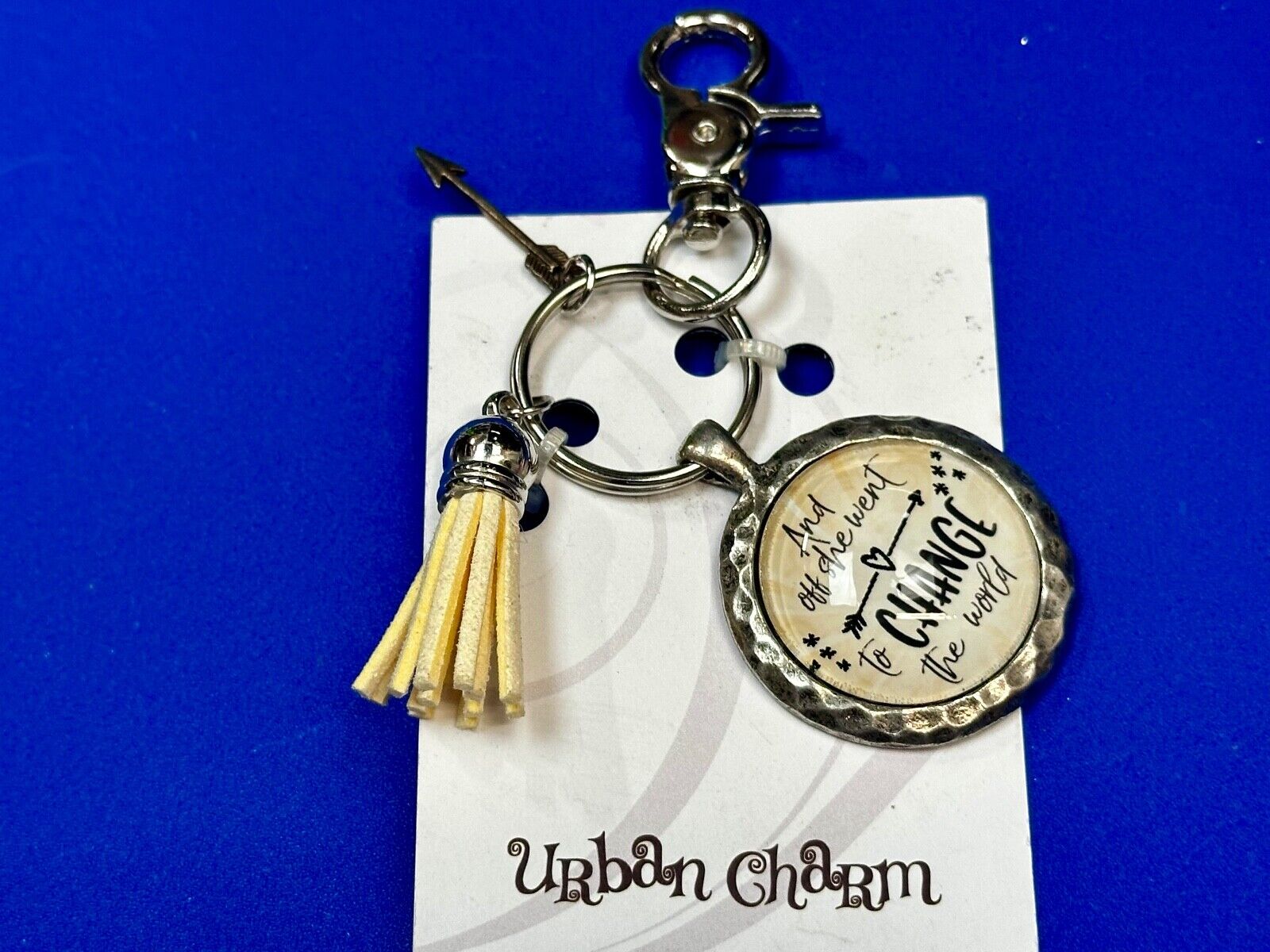 And Off She Went To Change The World Keychain, Key Ring by Urban Charm