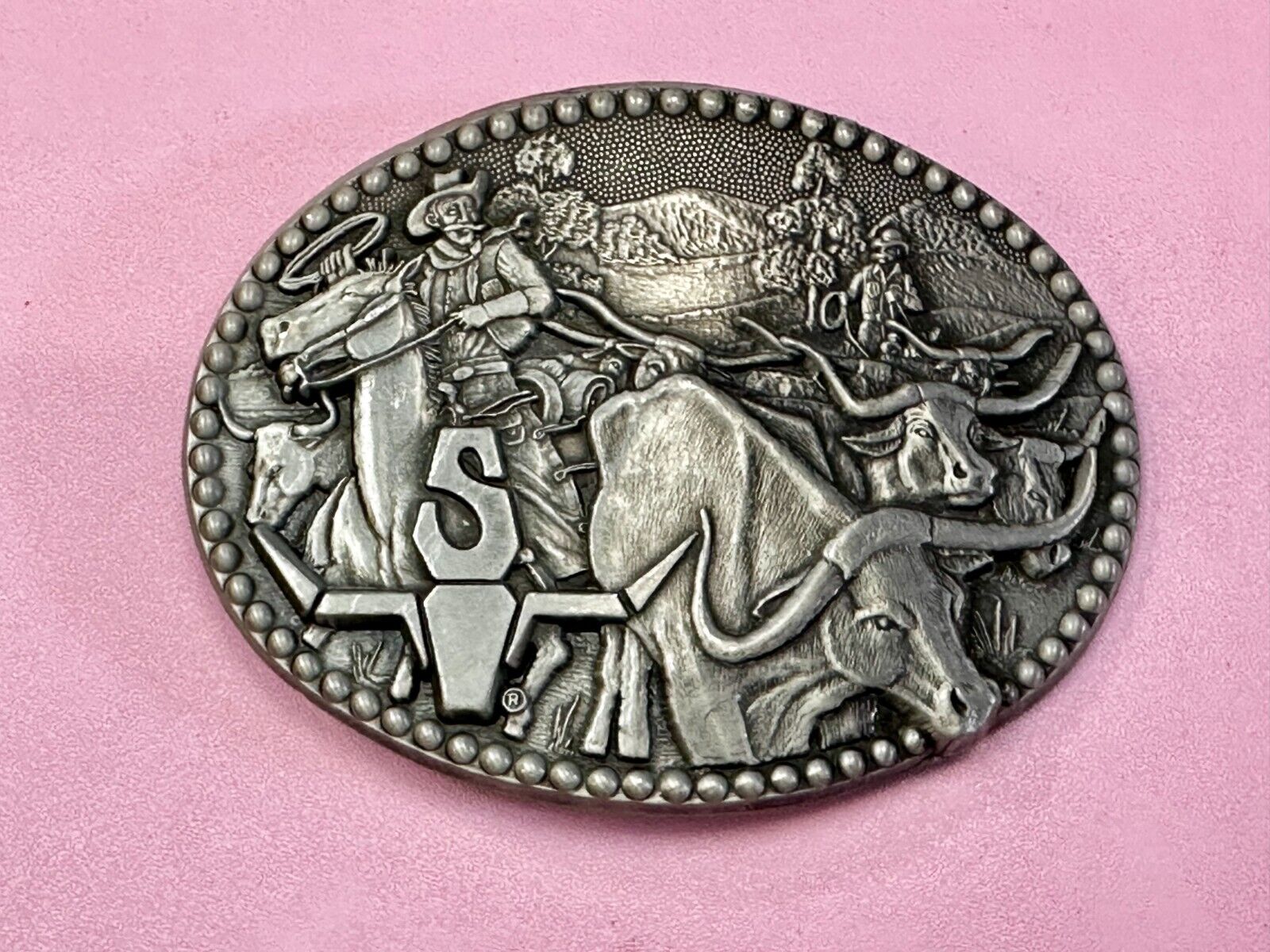 Award Design Medals Zee Series Longhorn Cattle Drive Cowboy Western Belt Buckle!