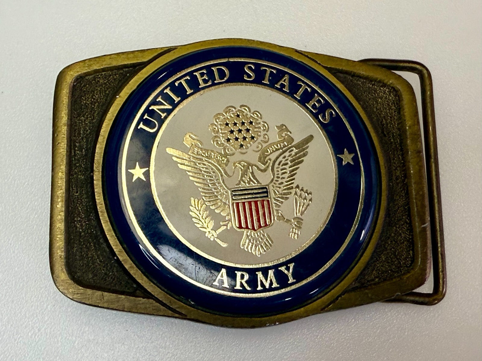 United States Army Armed Forces Commemorative Brass Tone Vintage Belt Buckle