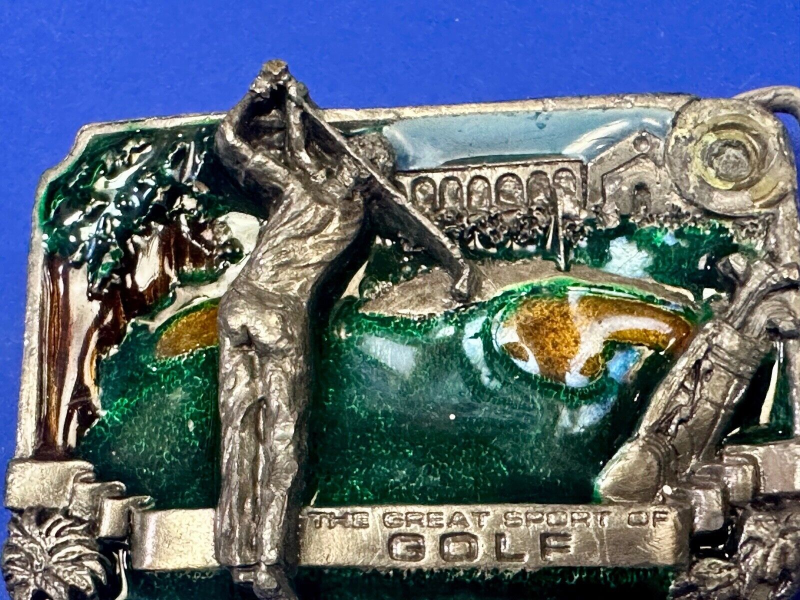 The Great Sport of Golf belt buckle - ball to the green course par handicap L-86