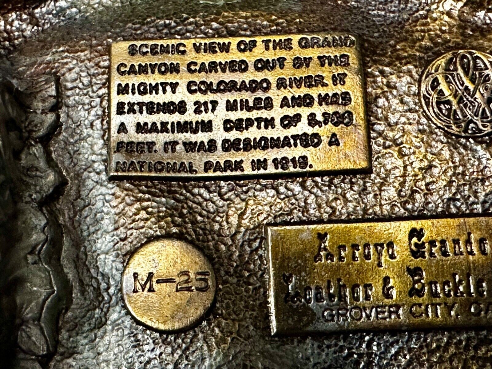 Arizona State - Scenic View of Grand Canyon Belt Buckle by Arroyo Grande M-25