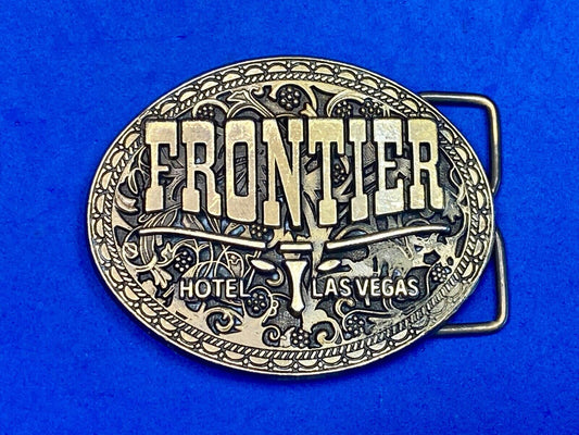 Vintage 80'S Las Vegas "Frontier" Hotel / Casino Western Promotional Belt Buckle
