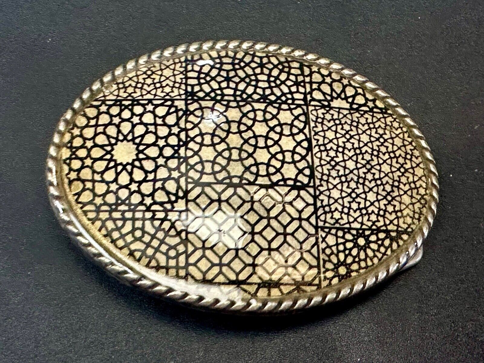 Trippy  Multi Pattern design  what I call retro wallpaper Belt Buckle by Ivan