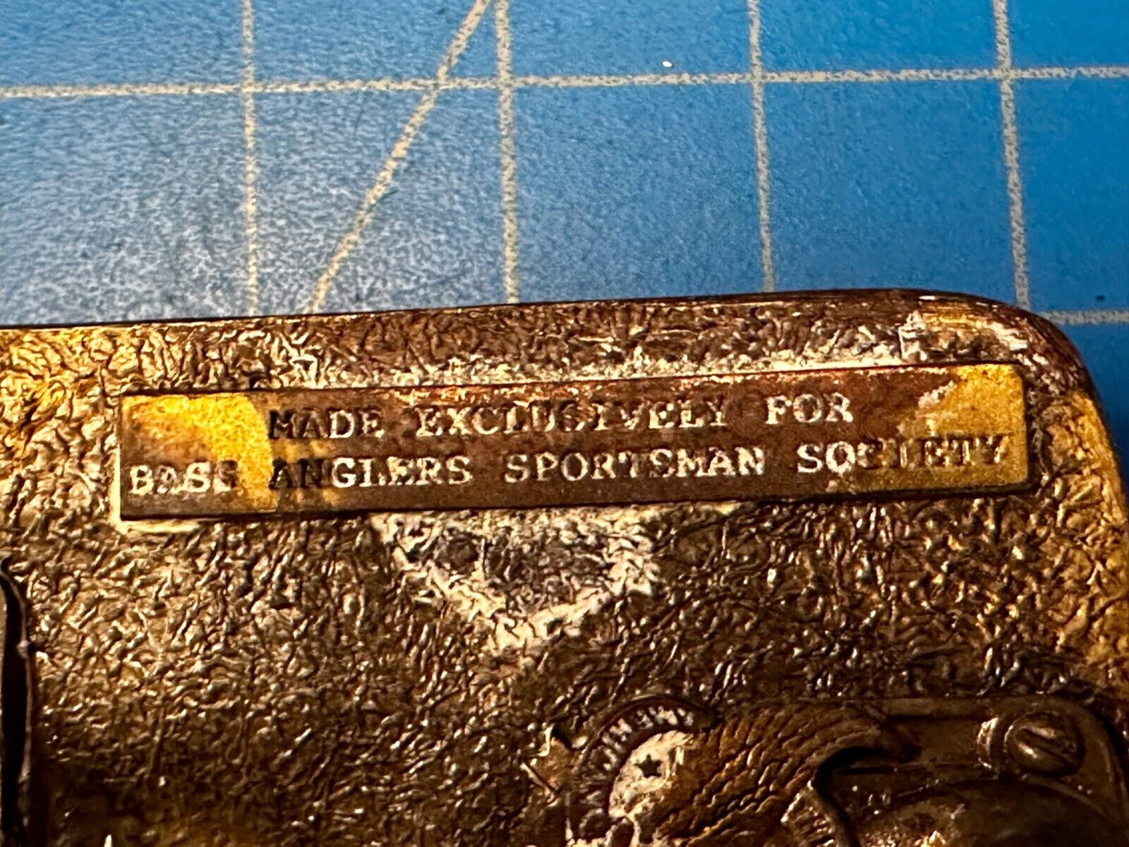 1988 Bass Anglers Sportsman Society Club Great American Belt Buckle
