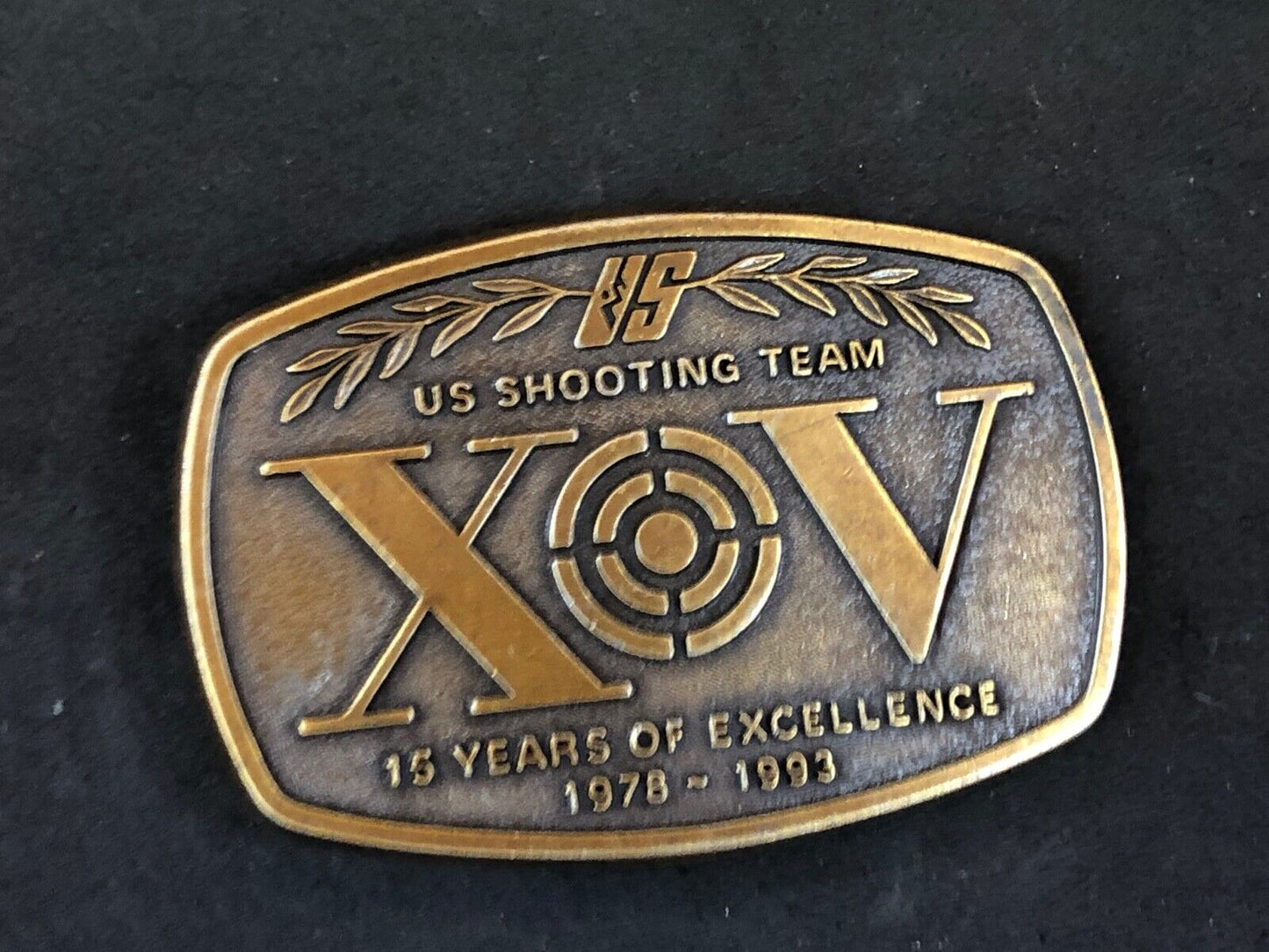 US shooting team 15 years of excellence 1978 - 1993 belt buckle 