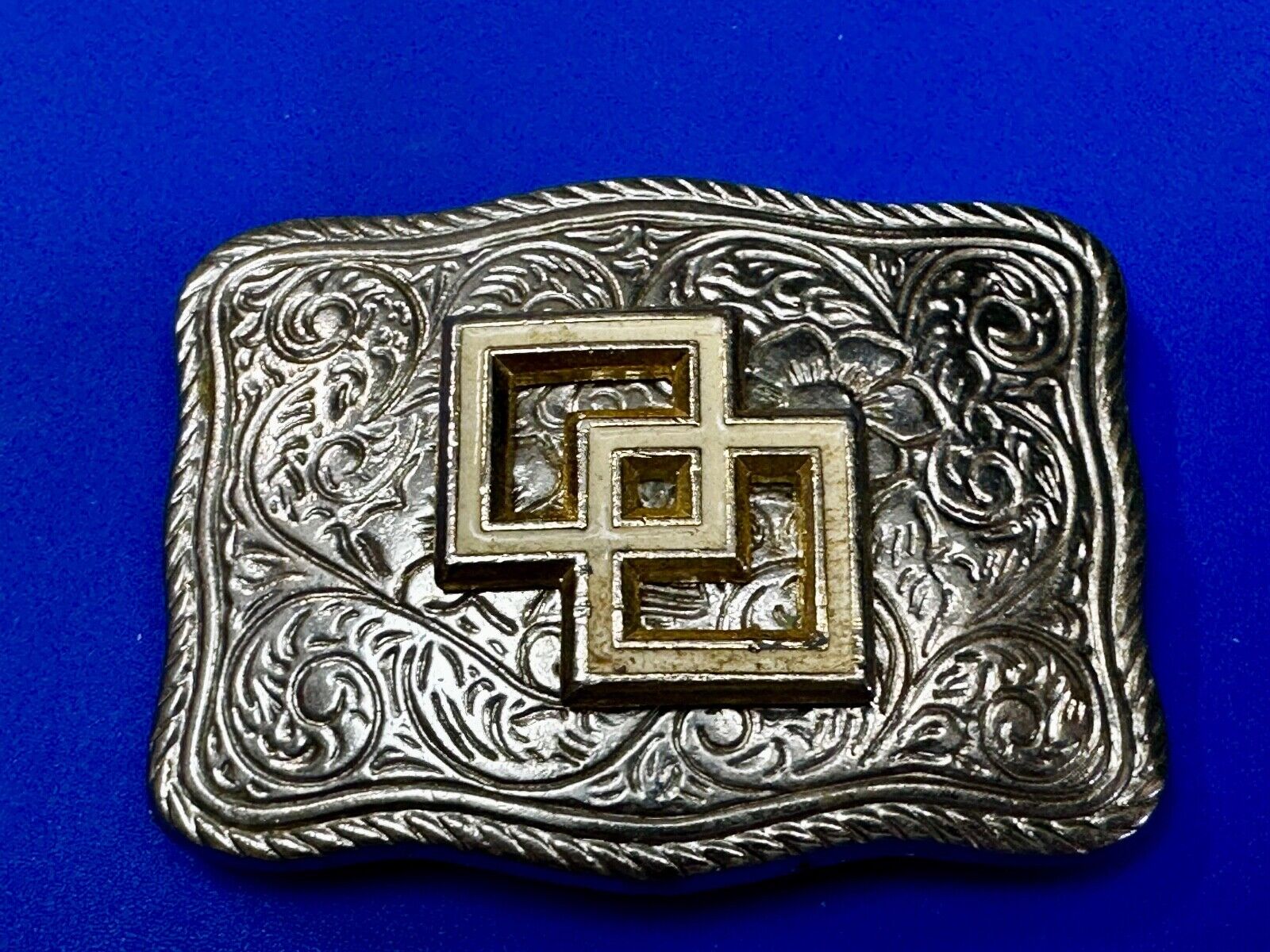 Two Square Pattern on western USA made western Belt Buckle