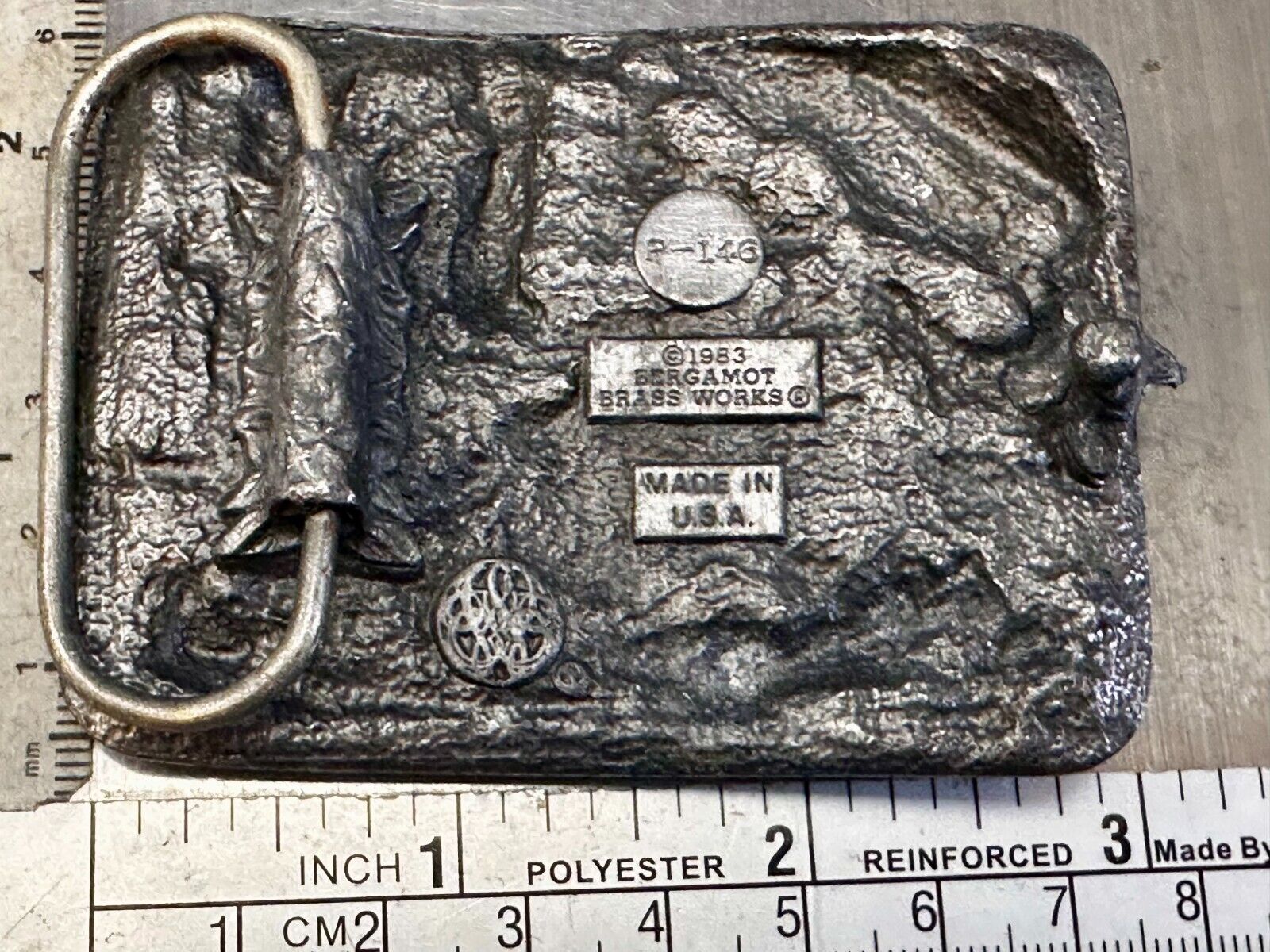 Trout Fly Fish Fishing Fisherman Sportsman Vintage 1983 Bergamot Belt Buckle