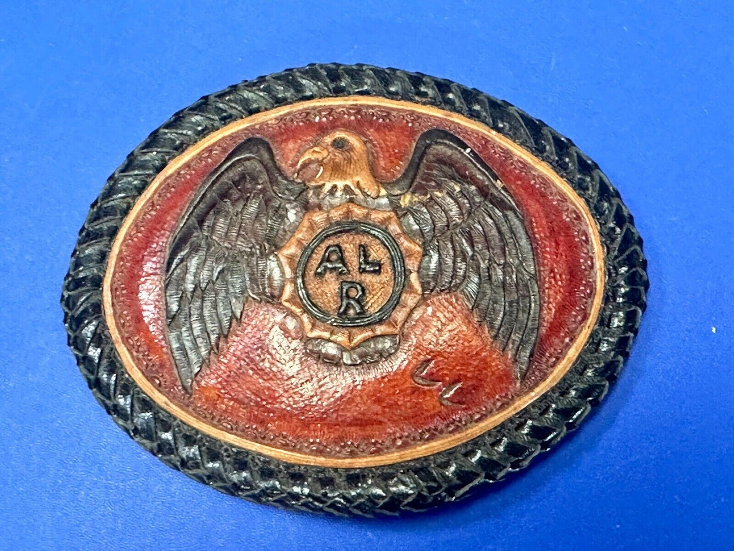 ALR American Legion Riders - Eagle Emblem on large leather belt buckle