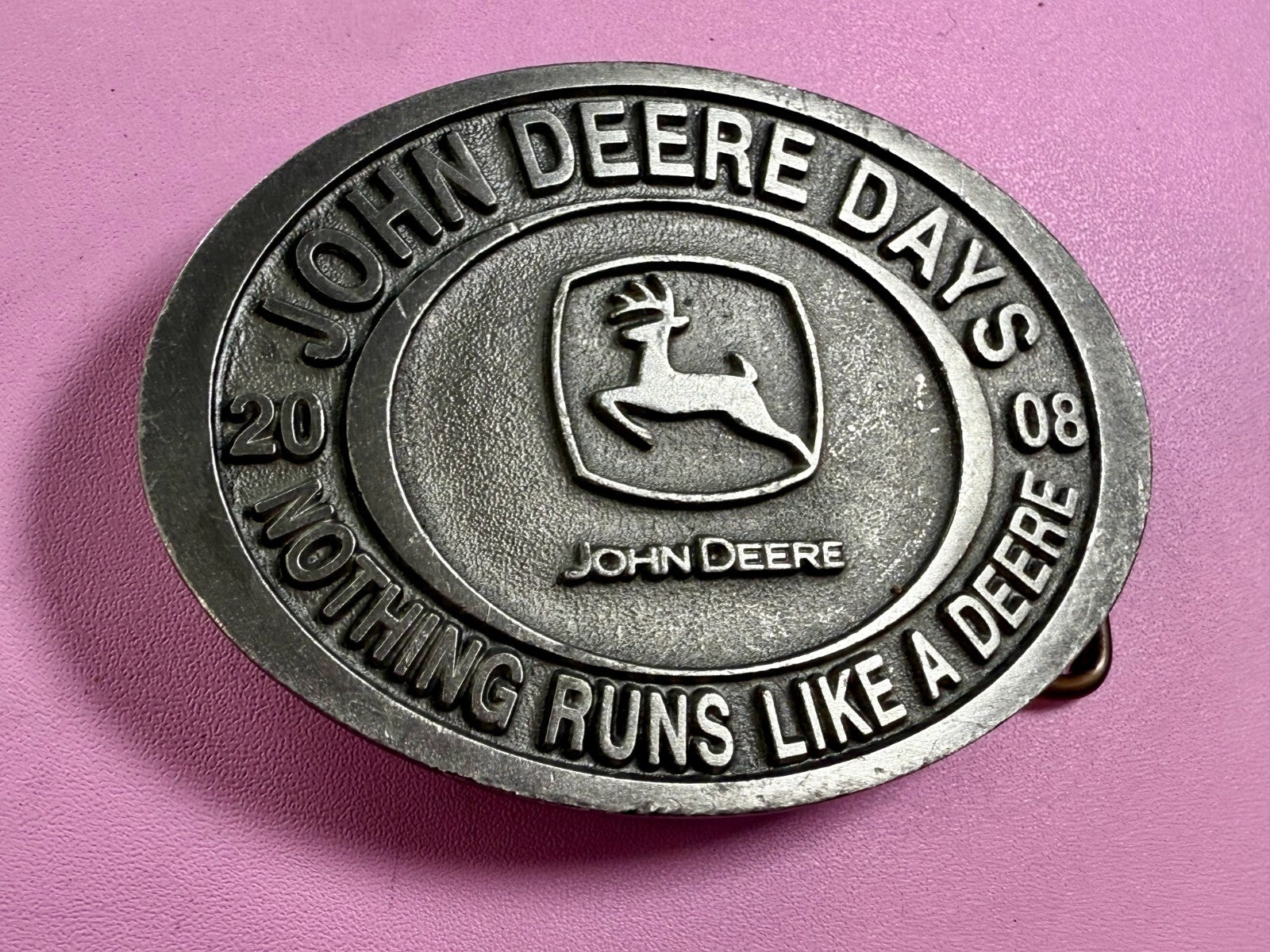 Vintage John Deere Days 2008 Nothing Runs like A Deere Farming Belt Buckle