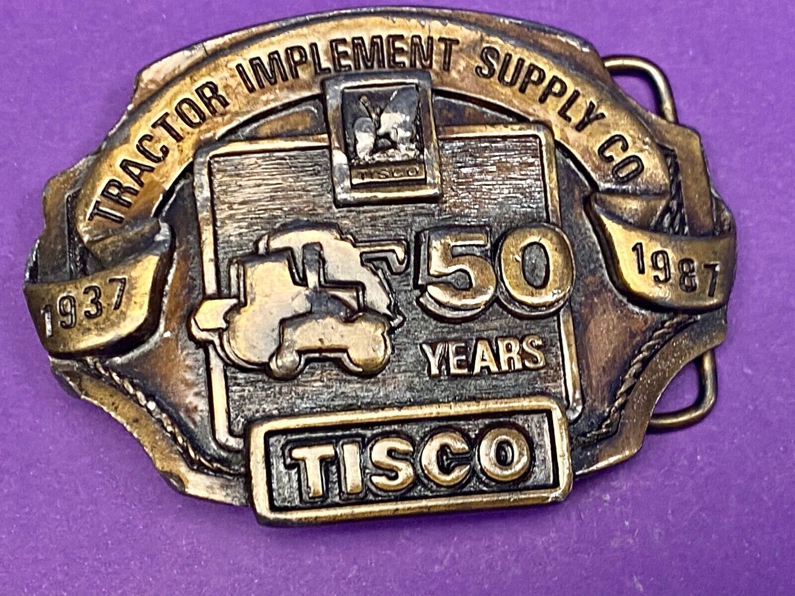 Tisco Tractor Implement Supply Agriculture Farm Farming 50 Year Belt Buckle