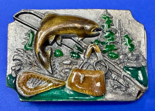 A bad day fishing is Better than a good day of working Vtg. Siskiyou Belt Buckle