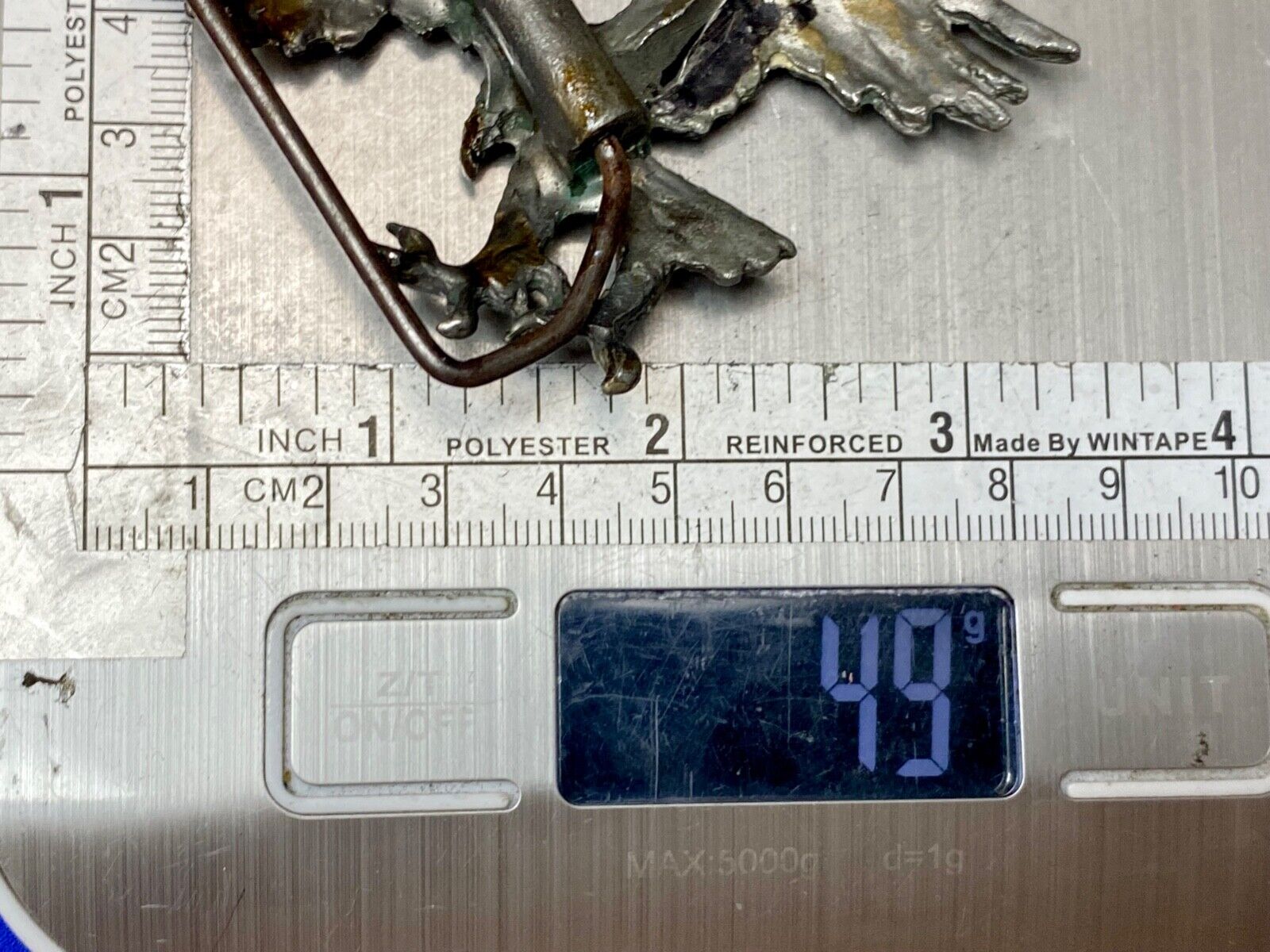 Vintage hunting diving American Eagle claws out figural cut out belt buckle