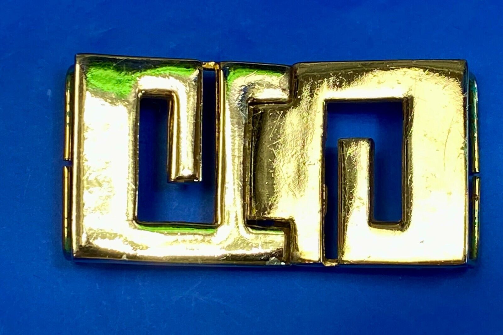 Vintage Gay Boyer Signed Two Piece Interlocking Belt Buckle