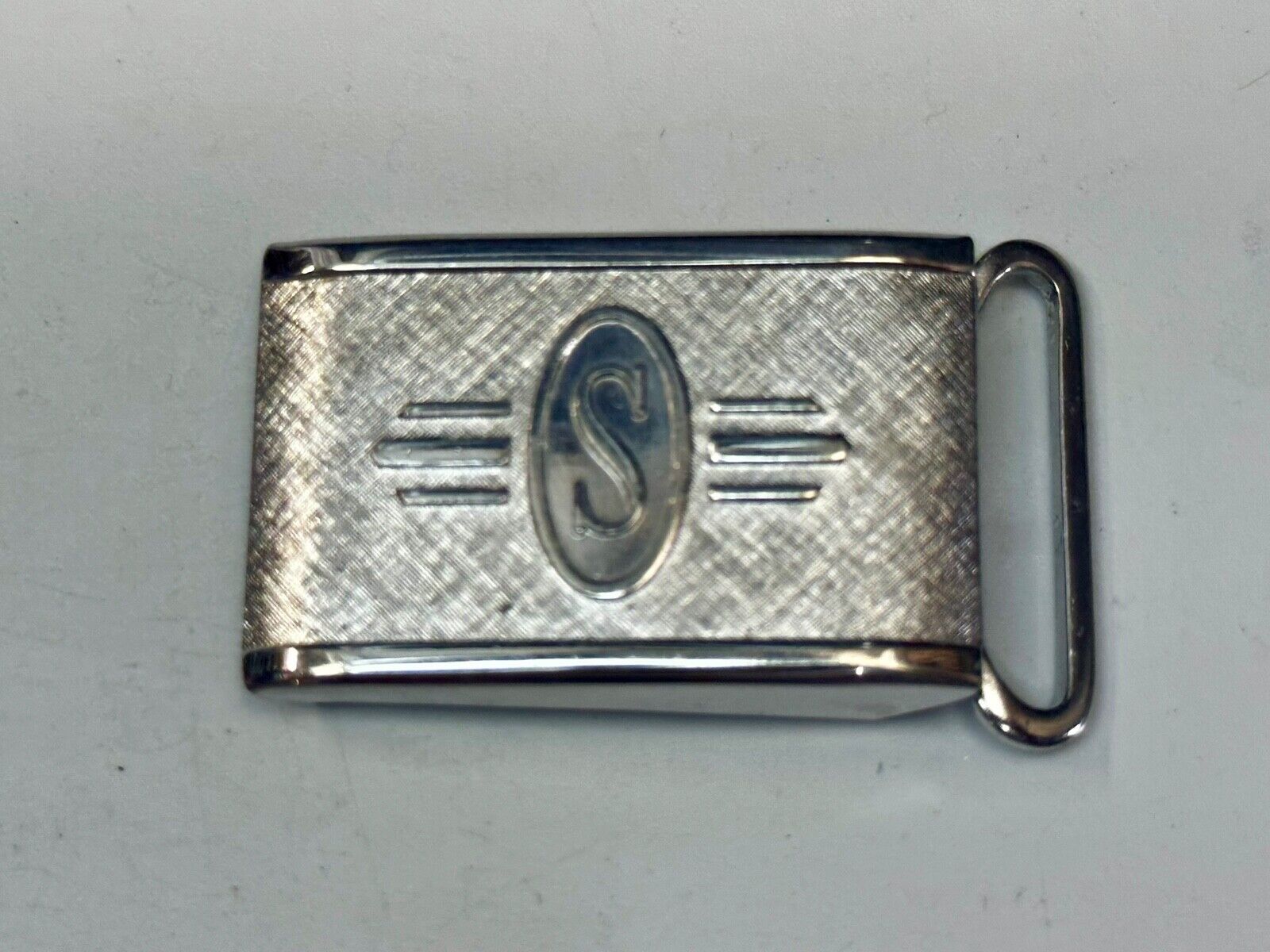 Art Deco Nuevo Letter S Initial Monogram Belt Buckle signed Paris