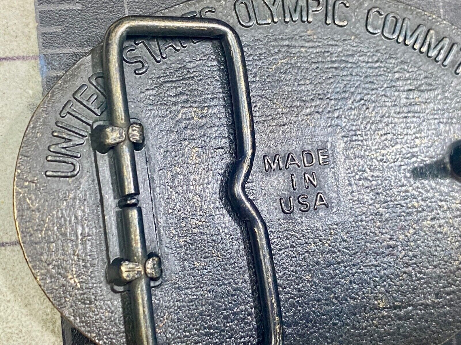 1984 Usa Olympics United States Olympic Committee Torch Logo La Ca Belt Buckle