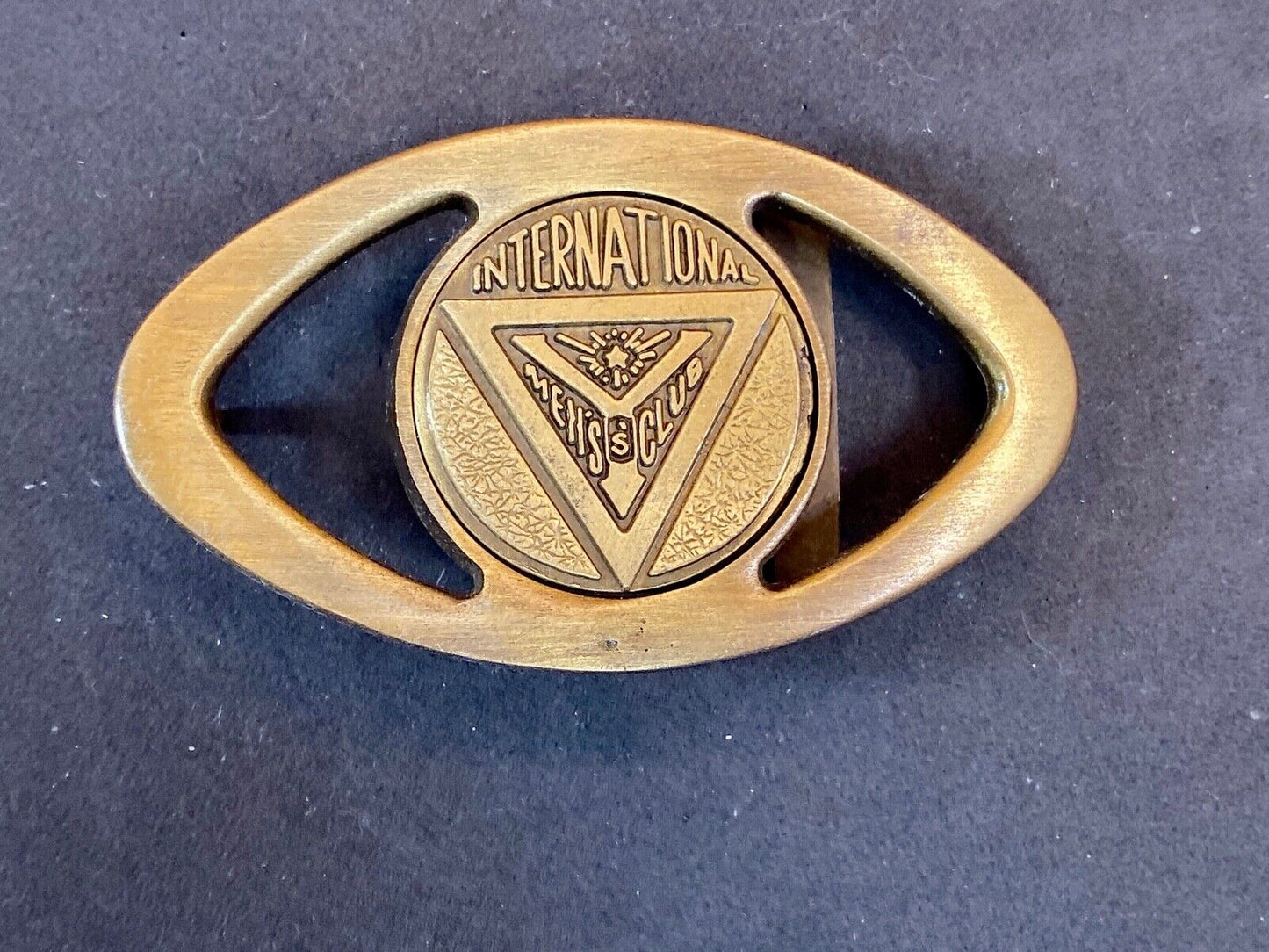 Antique International Mens Health Fitness Club Y Ymca Brass Vintage Belt Buckle 