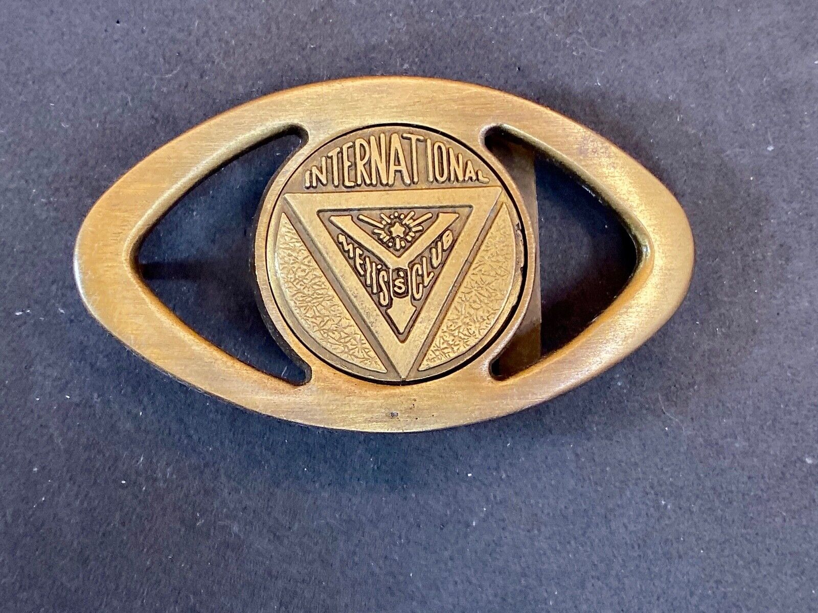 Antique International Mens Health Fitness Club Y Ymca Brass Vintage Belt Buckle 