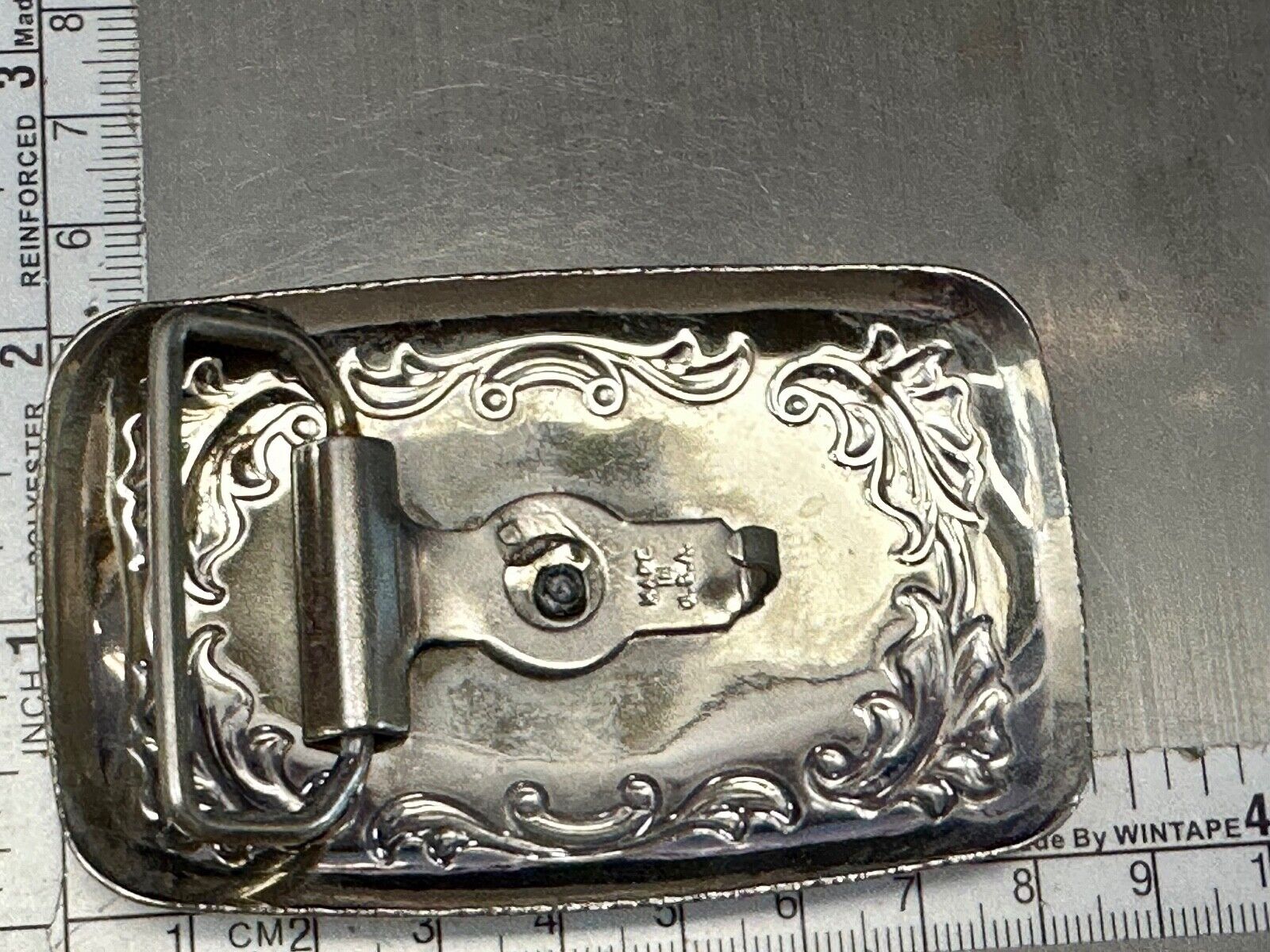 USA made Dancing Couple County Line Square Style Vintage TwoTone Belt Buckle