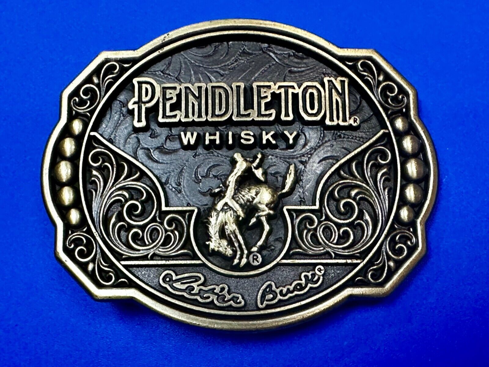 2024 Pendleton whiskey Let'er Buck Rodeo Cowboy Montana Silversmiths Belt Buckle