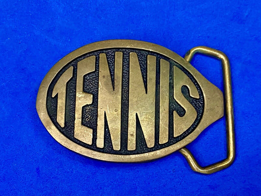 Tennis Racquet Racket Court Net Tennis Ball Vintage Solid Brass Belt Buckle  Bts