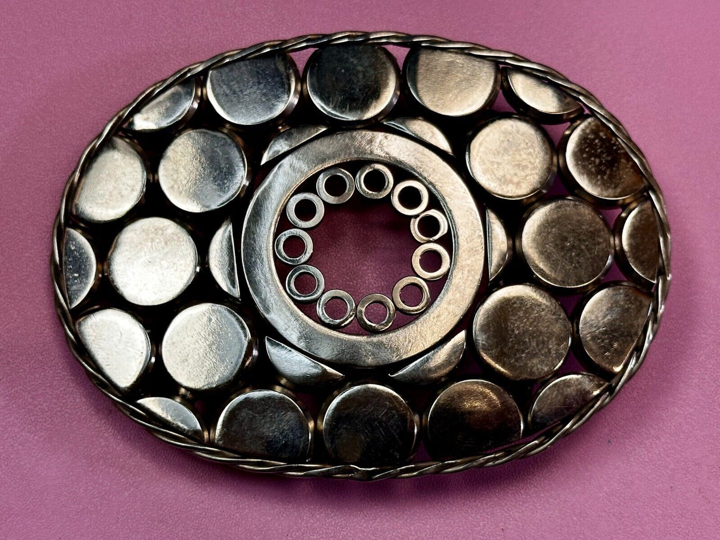 Unique Welder Machine Shop Folk Industrial Art Quality Artisan Oval Belt Buckle