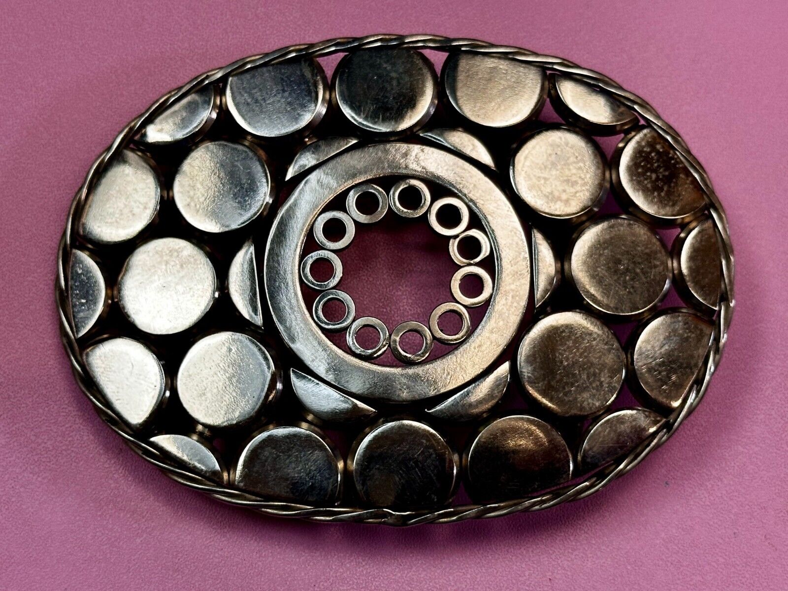 Unique Welder Machine Shop Folk Industrial Art Quality Artisan Oval Belt Buckle