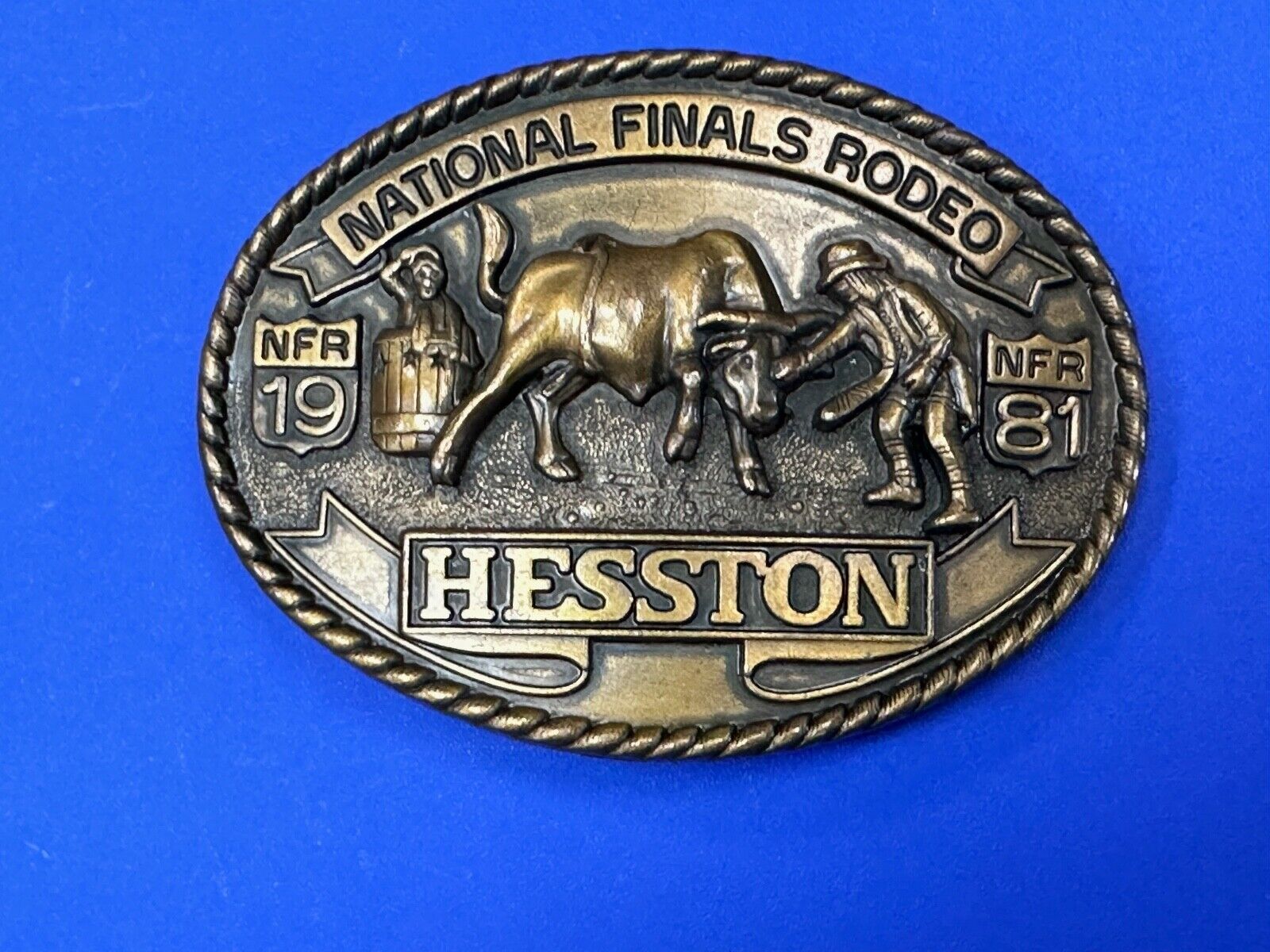 1981 HESSTON NATIONAL FINALS RODEO BELT BUCKLE 7th Edition Collectors