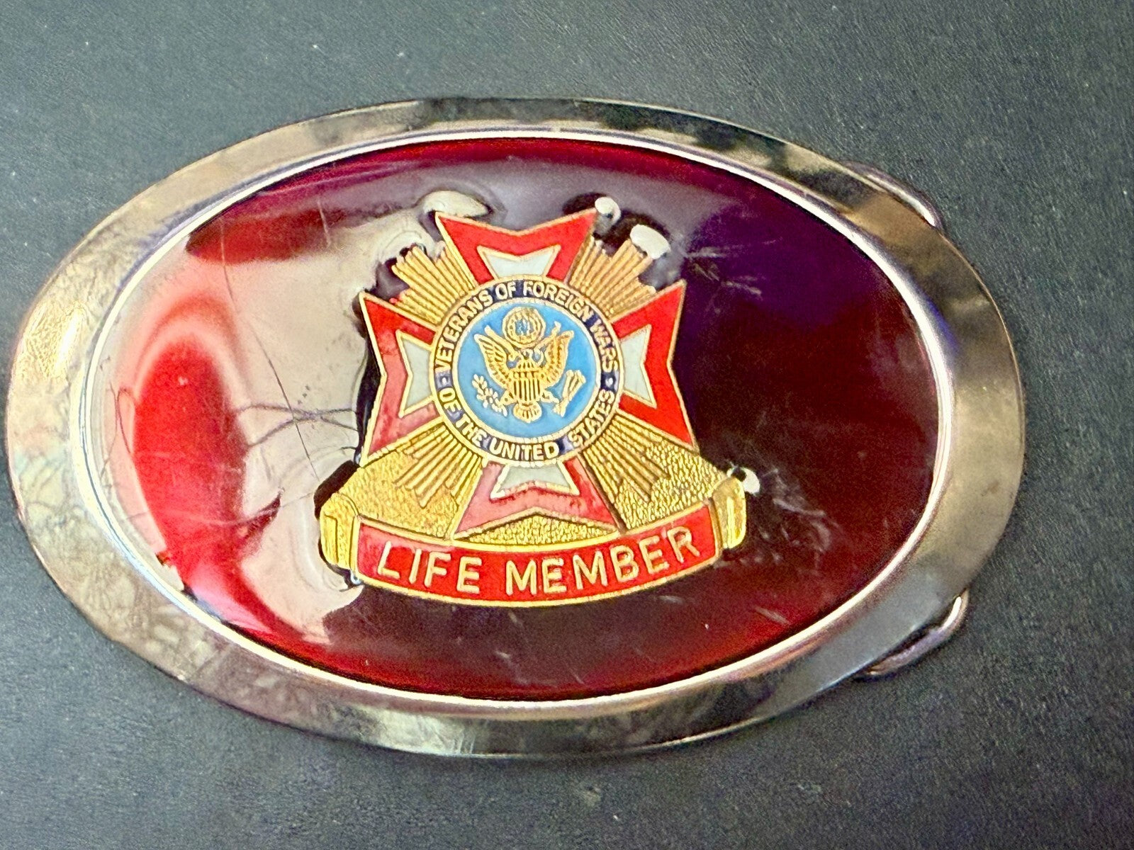 Veterans of Foreign Wars of United States Life Member Commemorative Belt Buckle