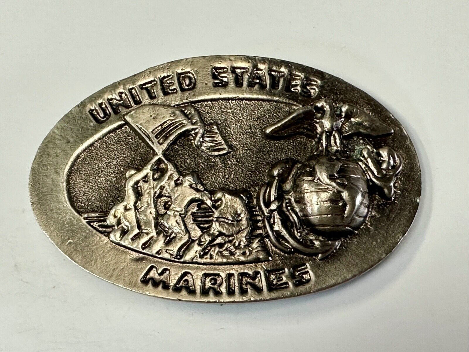 United States Marine's  Flag Memorial Eagle Anchor Emblem vintage belt buckle